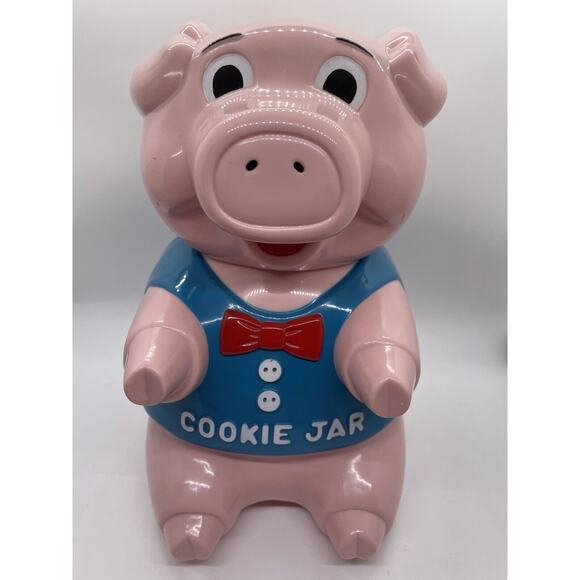 Vintage 1990 Original Oinking Cookie Jar Pig Treat Canister Untested - Picture 2 of 11